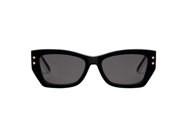 Dior Dior Diorpacific S2U Rectangular Sunglasses In Black-White Tri-Layer Effect Acetate Frame With Gray Lenses - view 1