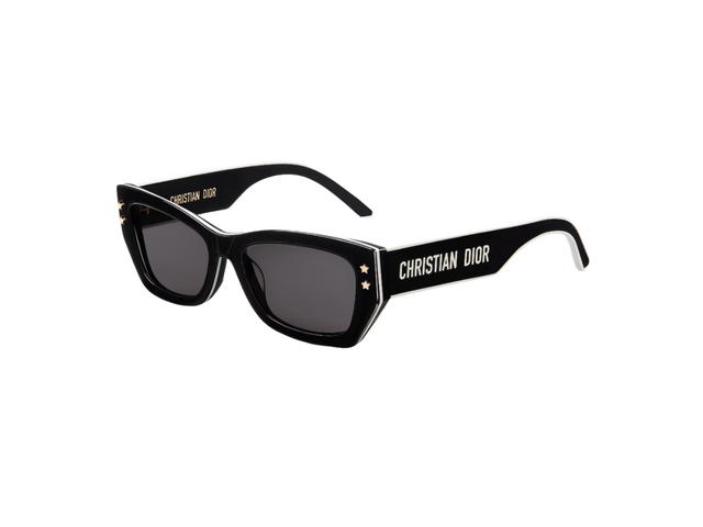 Dior Dior Diorpacific S2U Rectangular Sunglasses In Black-White Tri-Layer Effect Acetate Frame With Gray Lenses - view 2