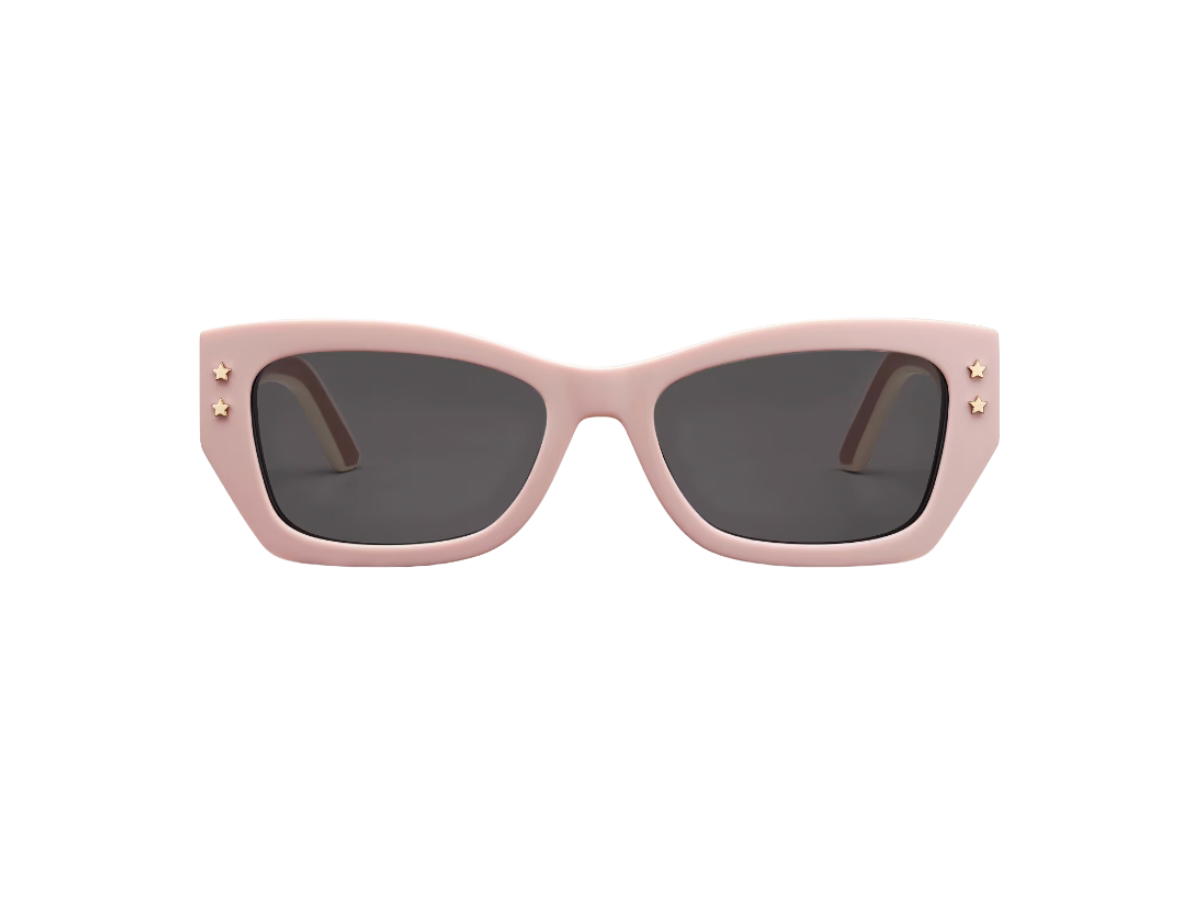 Dior Dior Diorpacific S2U Rectangular Sunglasses In Pink-White Tri-Layer Effect Acetate Frame With Gray Lenses