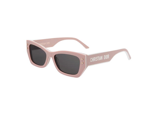 Dior Dior Diorpacific S2U Rectangular Sunglasses In Pink-White Tri-Layer Effect Acetate Frame With Gray Lenses - view 2