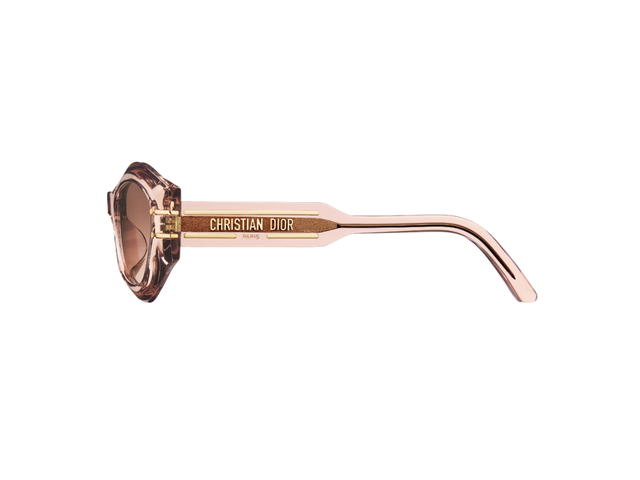 Dior Dior Diorsignature B1U Butterfly Sunglasses In Transparent Pink Acetate Frame With Gradient Brown-To-Pink Lenses - view 3
