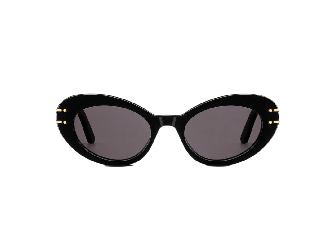 Dior Dior Diorsignature B3U Black Butterfly Sunglasses In Acetate Frame With Gold-tone Signature Gray Lenses