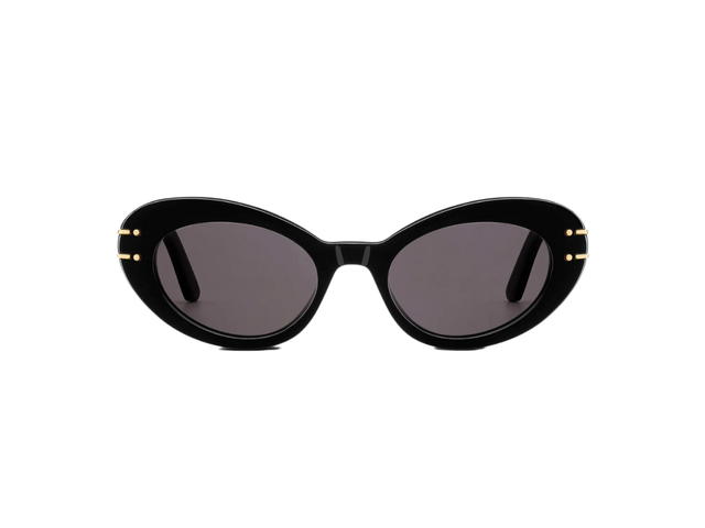 Dior Dior Diorsignature B3U Black Butterfly Sunglasses In Acetate Frame With Gold-tone Signature Gray Lenses - view 1