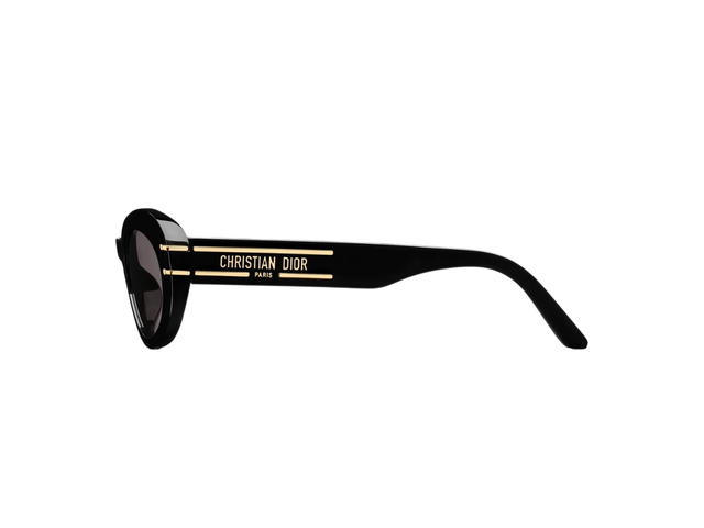 Dior Dior Diorsignature B3U Black Butterfly Sunglasses In Acetate Frame With Gold-tone Signature Gray Lenses - view 2