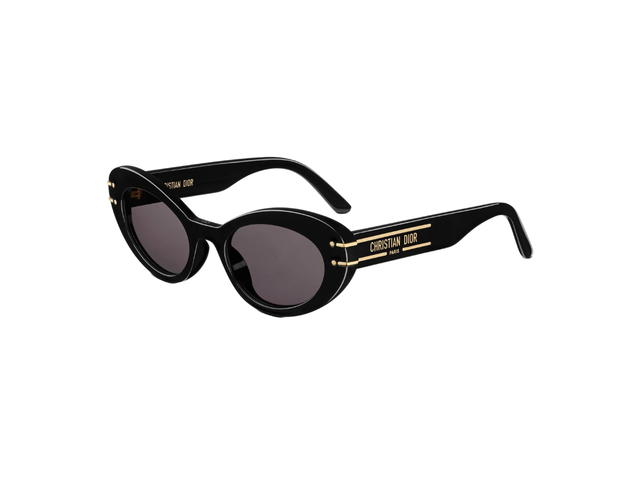 Dior Dior Diorsignature B3U Black Butterfly Sunglasses In Acetate Frame With Gold-tone Signature Gray Lenses - view 3