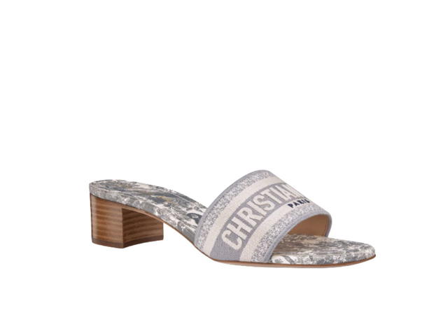 Dior Dior Dway Heeled Slide Gray Toile de Jouy - view 2