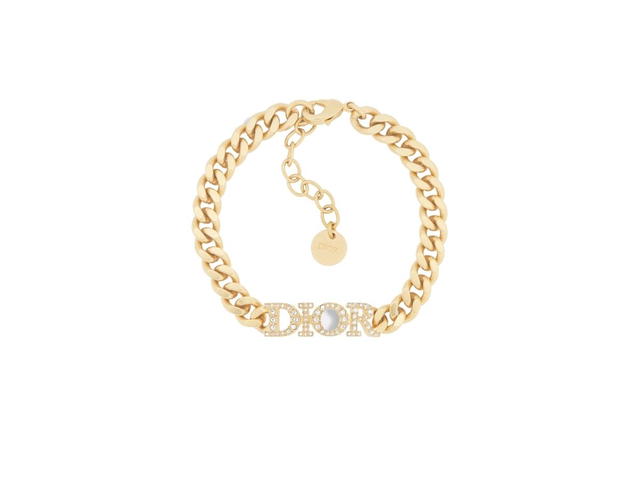 Dior Dior Evolution Bracelet In Gold-Finish Metal And White Crystals - view 1