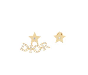 Dior Evolution Earrings In Gold-Finish Metal And Silver-Tone Crystals