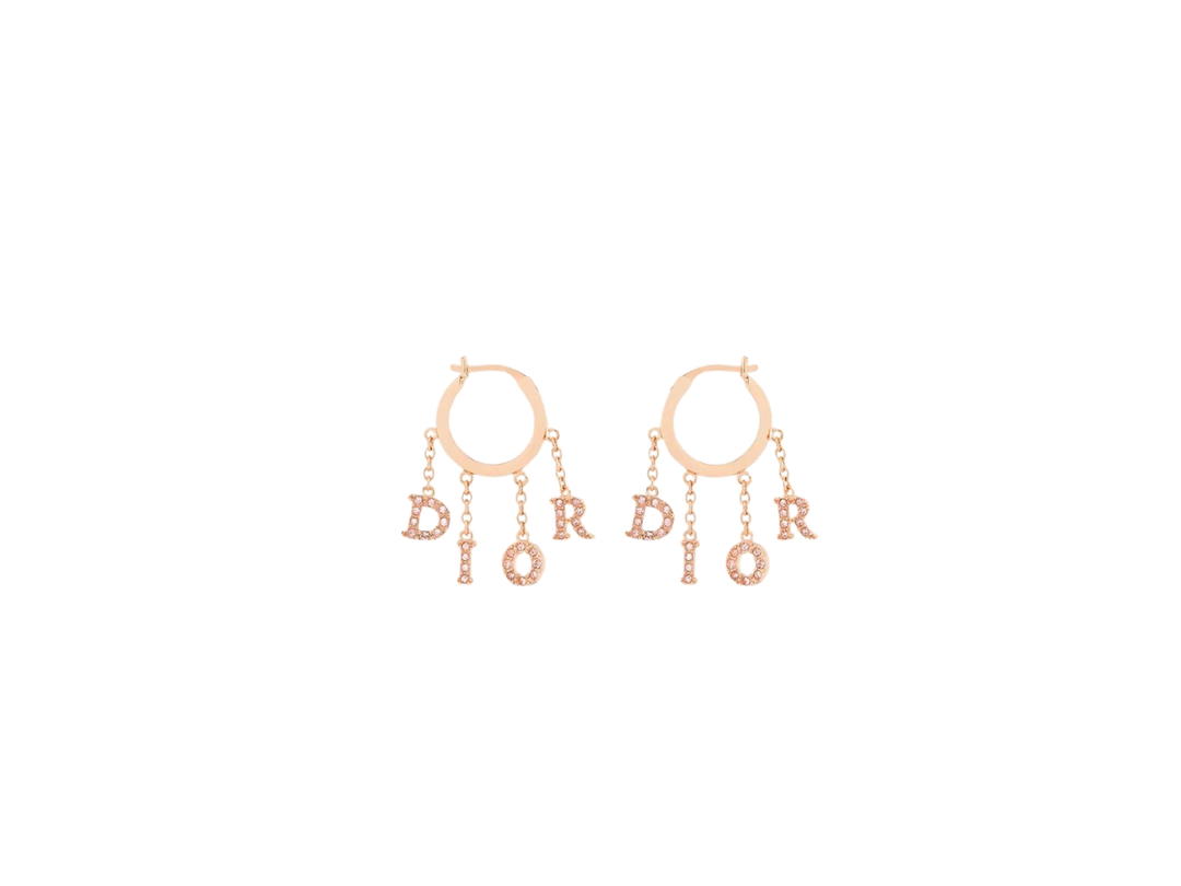 Dior Dior Evolution Earrings In Pink-Finish Metal And Pink Crystals