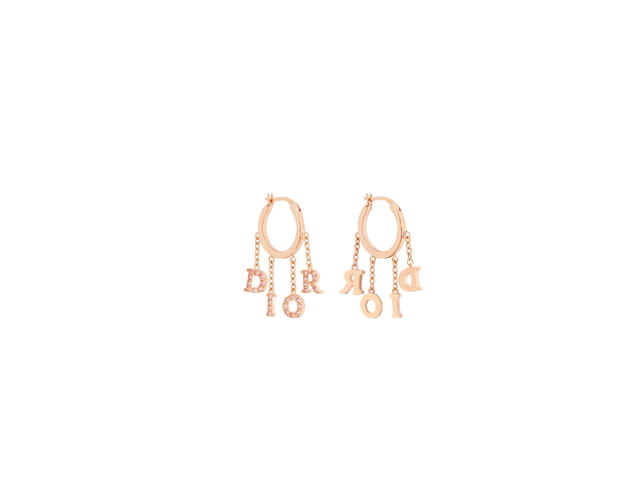 Dior Dior Evolution Earrings In Pink-Finish Metal And Pink Crystals - view 2