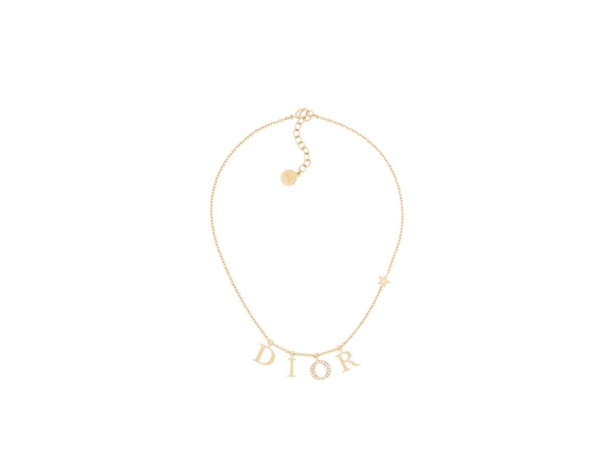 Dior Dior Evolution Necklace Gold-Finish Metal And White Crystals
