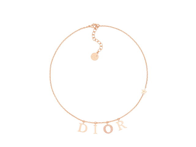 Dior Dior Evolution Necklace In Pink-Finish Metal And White Crystals - view 1