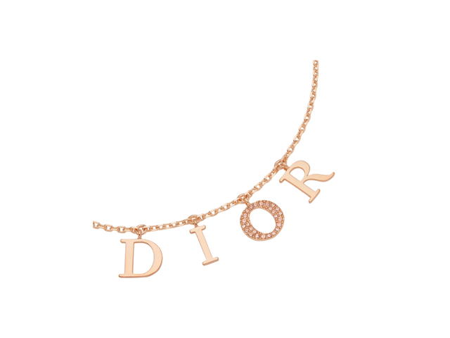 Dior Dior Evolution Necklace In Pink-Finish Metal And White Crystals - view 2
