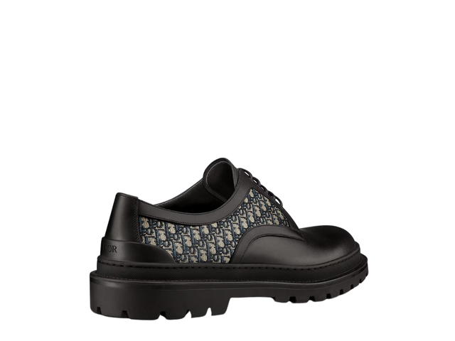 Dior Dior Explorer Derby Shoe In Black Smooth Calfskin And Beige And Black Dior Oblique Jacquard - view 2