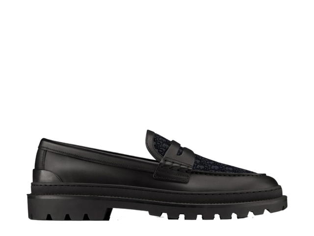 Dior Dior Explorer Loafer In Black Smooth Calfskin And Dior Oblique Jacquard - view 1