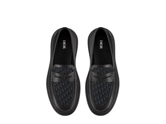 Dior Dior Explorer Loafer In Black Smooth Calfskin And Dior Oblique Jacquard - view 3