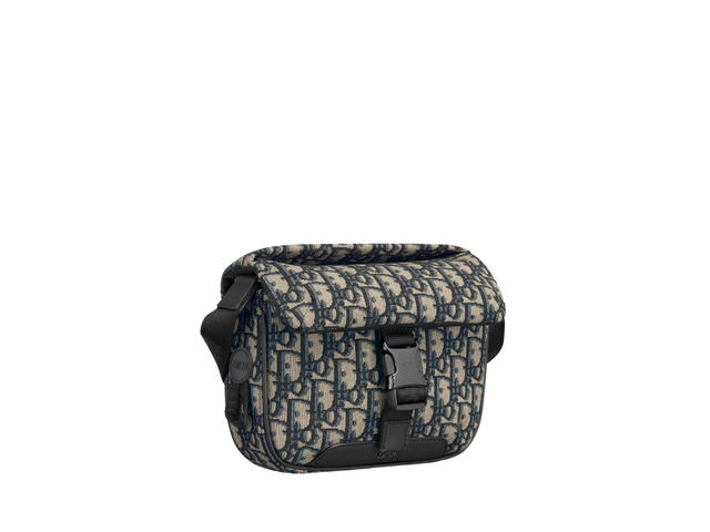 Dior Dior Explorer Pouch With Strap In Beige and Black Dior Oblique Jacquard With Zipped Metal-Nylon Jacquard - view 2