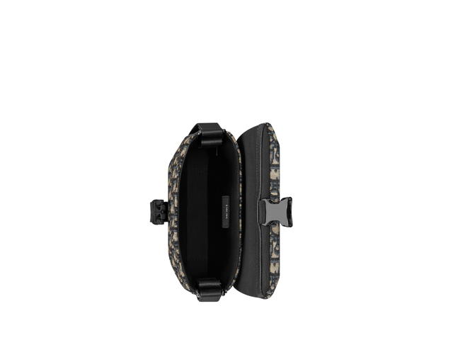 Dior Dior Explorer Pouch With Strap In Beige and Black Dior Oblique Jacquard With Zipped Metal-Nylon Jacquard - view 3