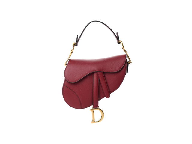 Dior Dior Grained Calfskin Mini Saddle Bag Red - view 1