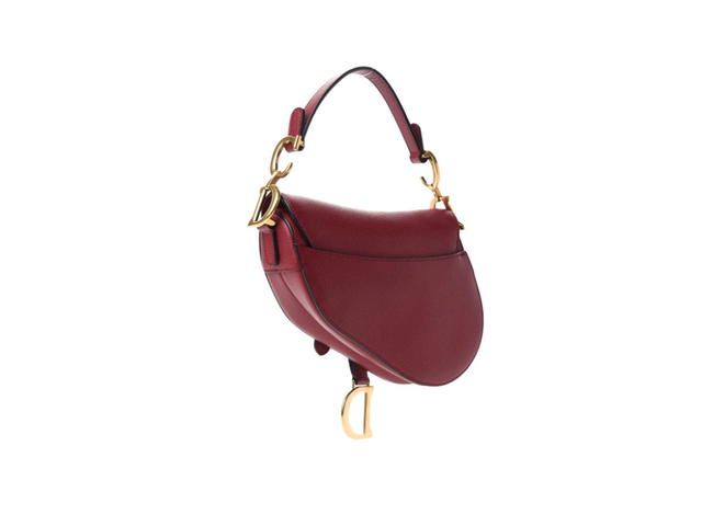 Dior Dior Grained Calfskin Mini Saddle Bag Red - view 2