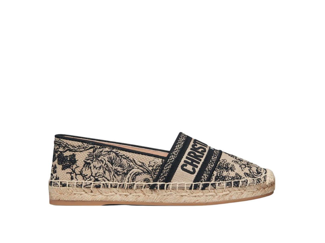 Dior Dior Granville Espadrille Hazelnut Toile De Jouy Embroidered Cotton