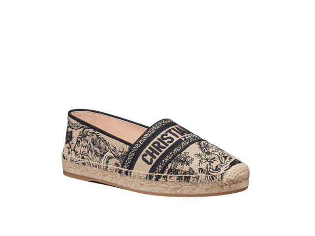 Dior Dior Granville Espadrille Hazelnut Toile De Jouy Embroidered Cotton - view 2