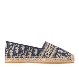 Buy Dior Granville Espadrille In Deep Blue Dior Oblique Embroidered Cotton at Sasom – Authentic and Ready to Ship