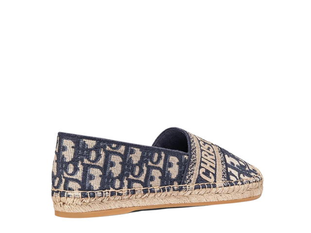 Dior Dior Granville Espadrille In Deep Blue Dior Oblique Embroidered Cotton - view 3