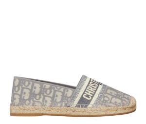 Buy Dior Granville Espadrille In Stone Gray Dior Oblique Embroidered Cotton (W) at Sasom – Authentic and Ready to Ship