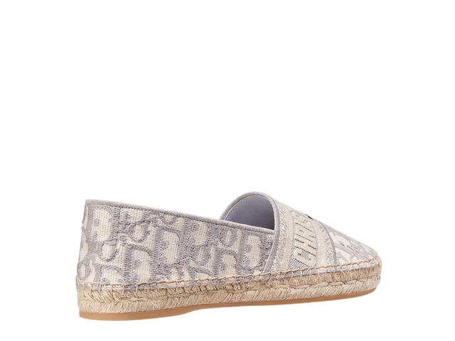 Dior Dior Granville Espadrille In Stone Gray Dior Oblique Embroidered Cotton (W) - view 3