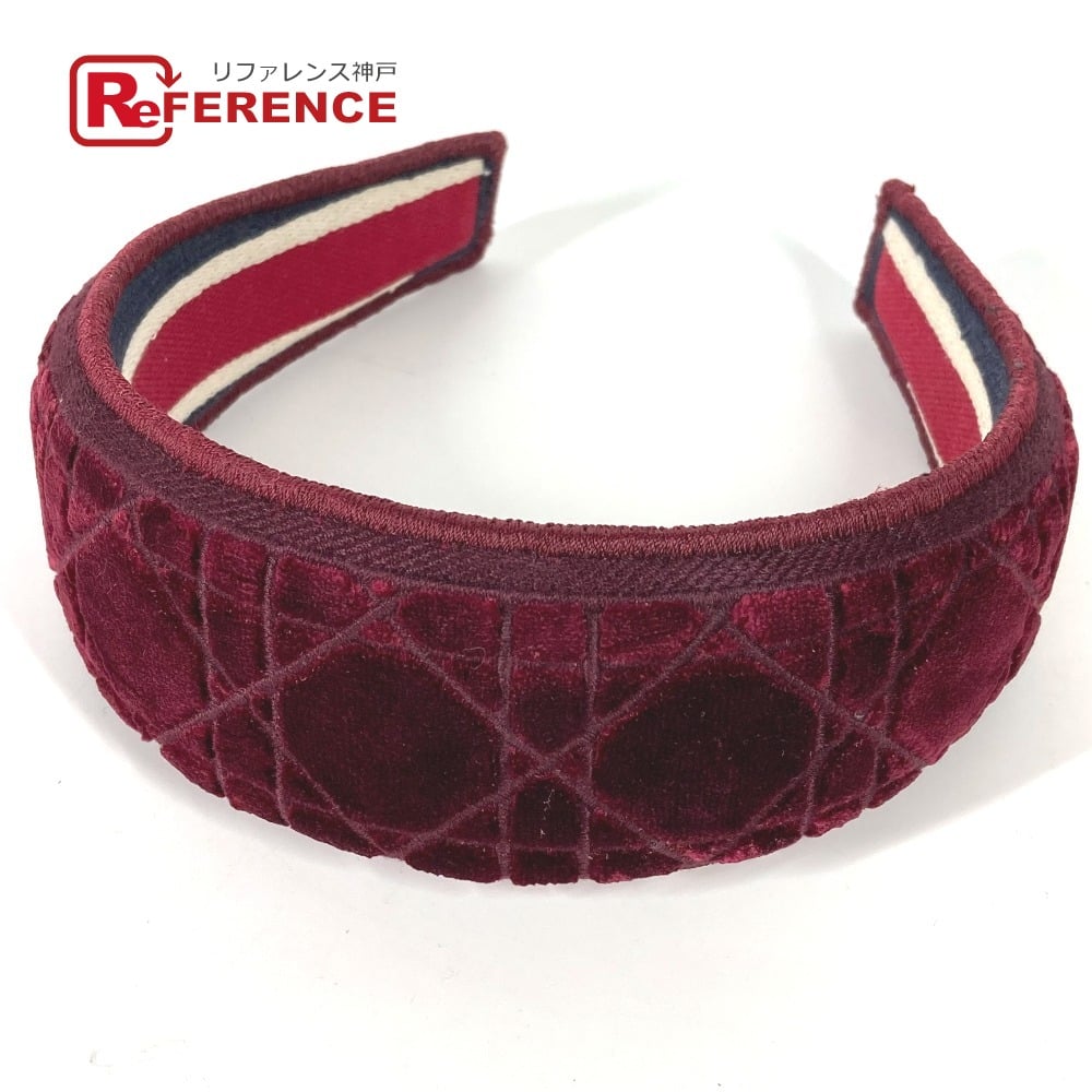 Dior Dior hair accessory Cannage Headband Hairband Velor wine-red