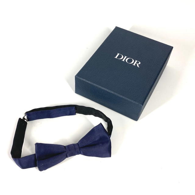 Dior DIOR HOMME Ribbon Butterfly Necktie silk Navy Unused - view 3