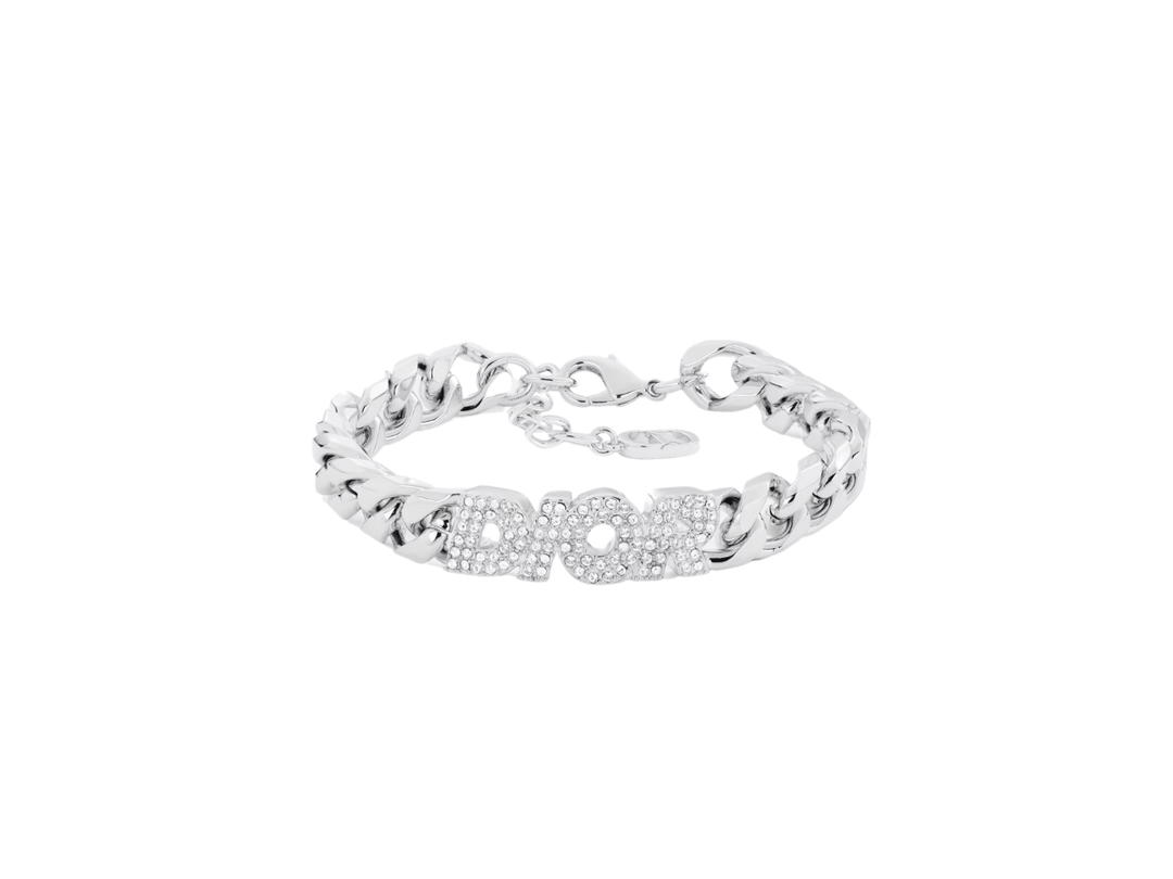 Dior Dior Italic Chain Link Bracelet In Silver-Finish Brass