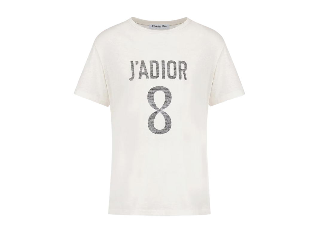 Dior Dior J'Adior 8 T-Shirt In White Cotton and Linen Jersey