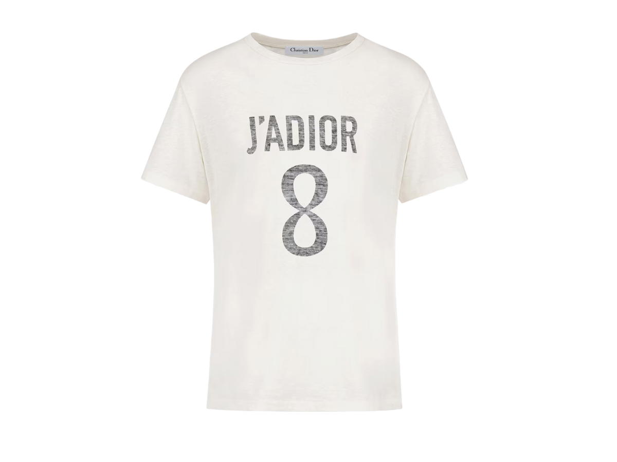 Dior Dior J'Adior 8 T-Shirt In White Cotton and Linen Jersey