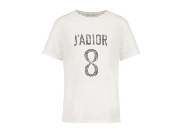 Dior Dior J'Adior 8 T-Shirt In White Cotton and Linen Jersey - view 1