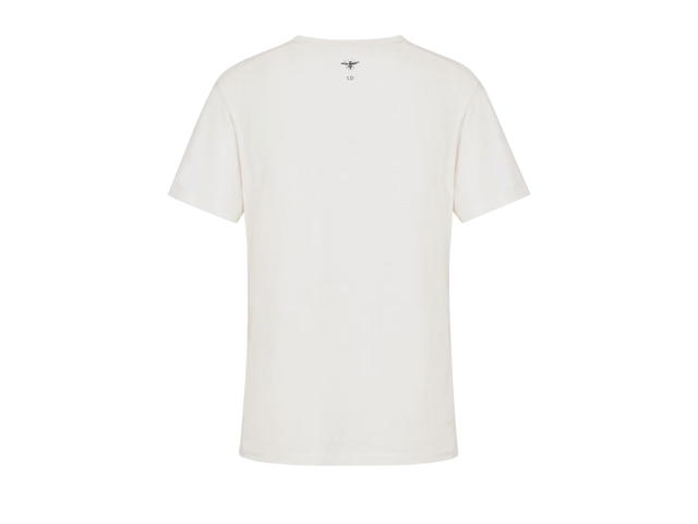 Dior Dior J'Adior 8 T-Shirt In White Cotton and Linen Jersey - view 2