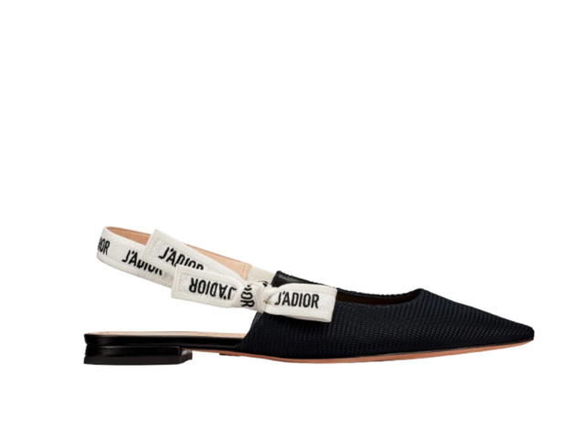 Dior Dior J'Adior Slingback Ballerina Flat Black Fabric - view 1