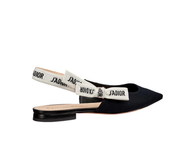 Dior Dior J'Adior Slingback Ballerina Flat Black Fabric - view 2