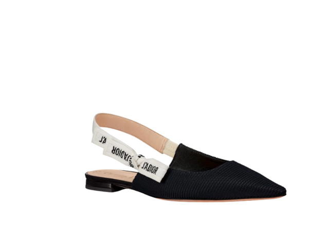 Dior Dior J'Adior Slingback Ballerina Flat Black Fabric - view 3