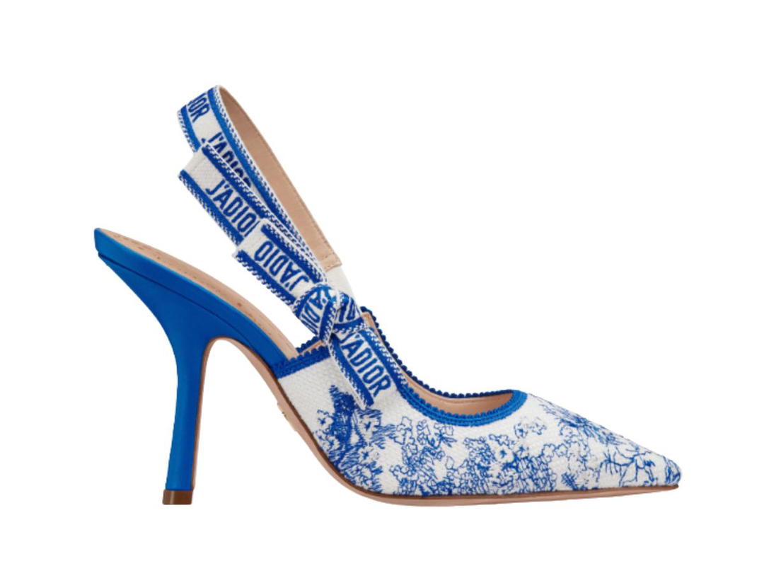 Dior Dior J'Adior Slingback Pump Bright Blue Toile de Jouy (10 cm)