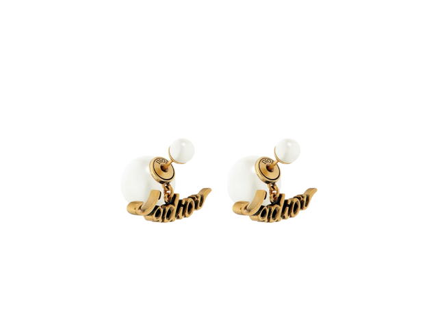 Dior Dior Jadior Tribal Earrings In Gold-Finish Metal With White Pearls - view 2