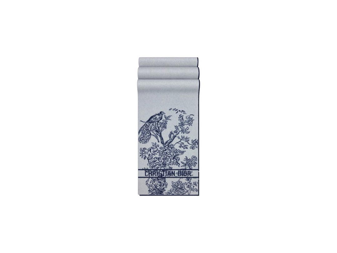 Dior Dior Jardin D'hiver Scarf In White And Royal Blue Wool And Cashmere Knit