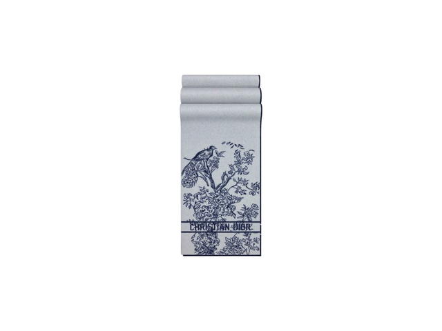 Dior Dior Jardin D'hiver Scarf In White And Royal Blue Wool And Cashmere Knit - view 1