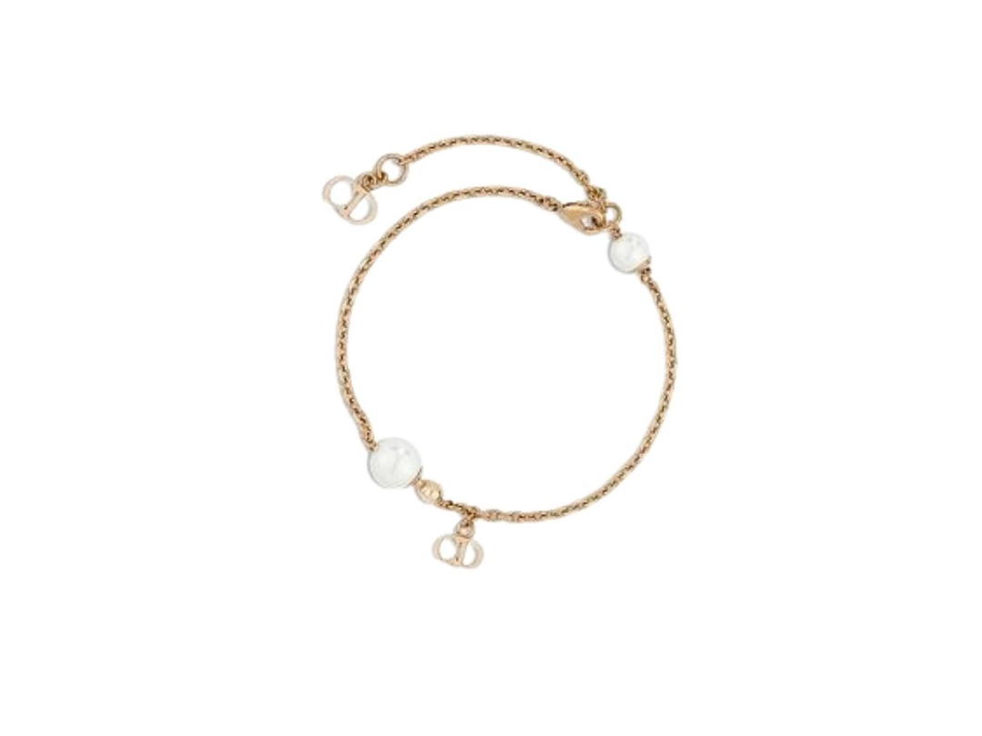 Dior Dior La Petite Tribale Bracelet In Gold-Finish Metal With Pearl In Gold-Finish Metal And White Resin Pearls
