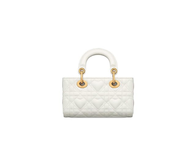 Dior Dior Lady D-Joy Micro Bag In Latte Cannage Lambskin With Heart Motif - view 4