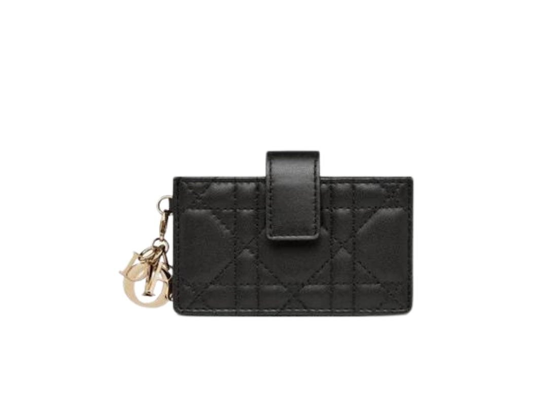 Dior Dior Lady Dior 5-Gusset Card Holder In Black Cannage Lambskin