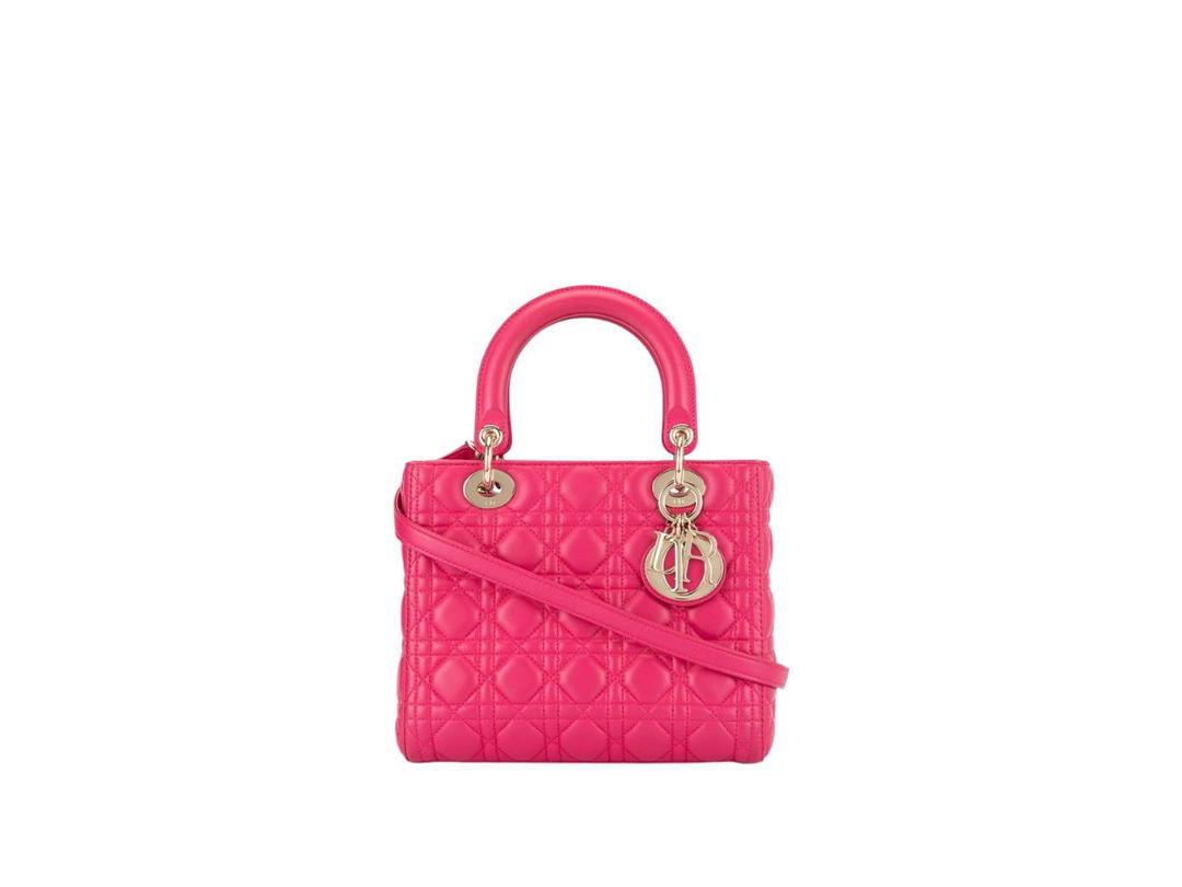 Dior Dior Lady Dior Cannage 2way Hand Bag Pink