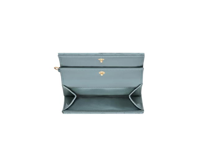 Dior Dior Lady Dior Lotus Wallet In Cloud Blue Patent Cannage Calfskin - view 3