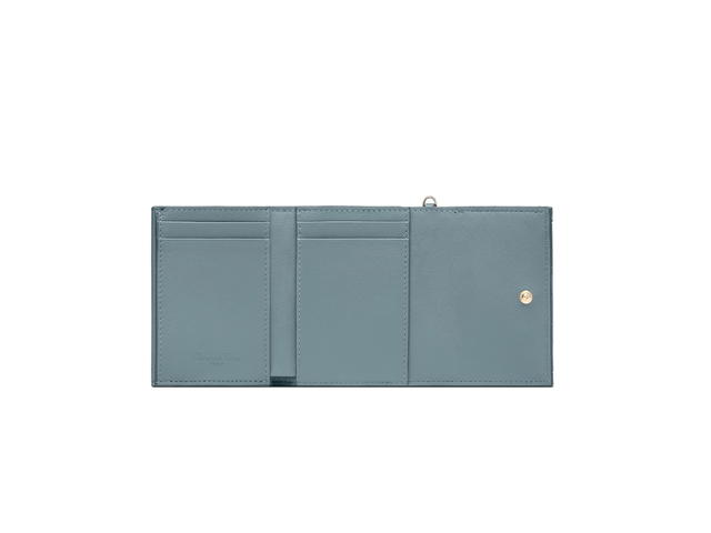Dior Dior Lady Dior Lotus Wallet In Cloud Blue Patent Cannage Calfskin - view 4